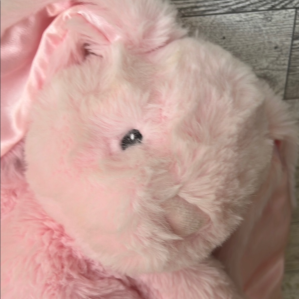 Pink Fluffy Stuffed Rabbit with Long Ears - Picture 8 of 9